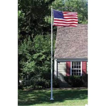 Perfectpatio 40 ft. Fiberglass Flagpole with Hinged Base & Internal Halyard, White PE1685535